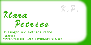 klara petrics business card